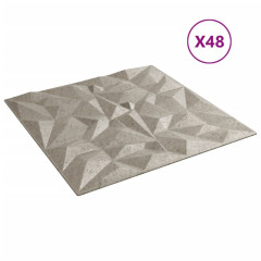 OMAXI Nástěnné panely 48 ks betonové 50 x 50 cm XPS 12 m² ametyst 547309