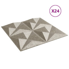 OMAXI Nástěnné panely 24 ks betonové 50 x 50 cm XPS 6 m² origami 547378