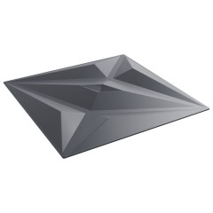 OMAXI Nástěnné panely 12 ks šedé 50 x 50 cm XPS 3 m² hvězda 547422
