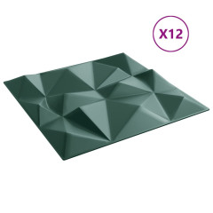 OMAXI Nástěnné panely 12 ks zelené 50 x 50 cm XPS 3 m² diamant 547354