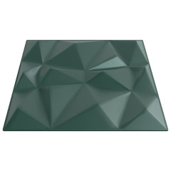 OMAXI Nástěnné panely 12 ks zelené 50 x 50 cm XPS 3 m² diamant 547354