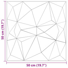 OMAXI Nástěnné panely 12 ks zelené 50 x 50 cm XPS 3 m² diamant 547354