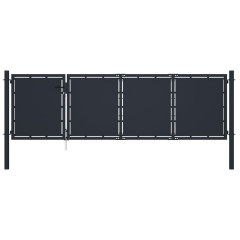 OMAXI Zahradní brána ocel 350 x 75 cm antracitová 738152