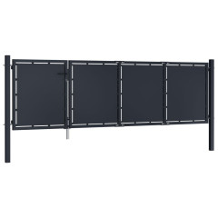 OMAXI Zahradní brána ocel 350 x 75 cm antracitová 738152