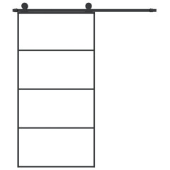OMAXI Posuvné dveře s kováním 102,5 x 205 cm ESG sklo a hliník 648282