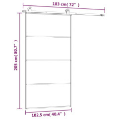 OMAXI Posuvné dveře s kováním 102,5 x 205 cm ESG sklo a hliník 648282