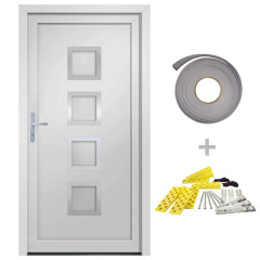 OMAXI Vchodové dveře bílé 108 x 208 cm PVC 887001