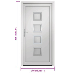 OMAXI Vchodové dveře bílé 108 x 208 cm PVC 887001