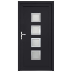 OMAXI Vchodové dveře antracitové 108 x 208 cm PVC 887124