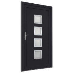 OMAXI Vchodové dveře antracitové 108 x 208 cm PVC 887124