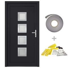 OMAXI Vchodové dveře antracitové 98 x 190 cm PVC 887148