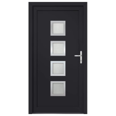 OMAXI Vchodové dveře antracitové 98 x 190 cm PVC 887148