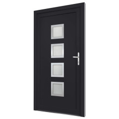 OMAXI Vchodové dveře antracitové 98 x 190 cm PVC 887148