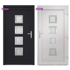 OMAXI Vchodové dveře antracitové 98 x 190 cm PVC 887148