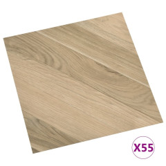 OMAXI Samolepicí podlahové desky 55 ks PVC 5,11 m² hnědé pruhované 082805
