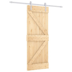 OMAXI Posuvné dveře s kováním 80 x 210 cm masivní borové dřevo 080782