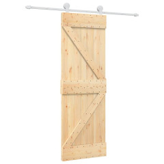 OMAXI Posuvné dveře s kováním 70 x 210 cm masivní borové dřevo 081376