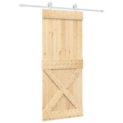 OMAXI Posuvné dveře s kováním 85 x 210 cm masivní borové dřevo 081512