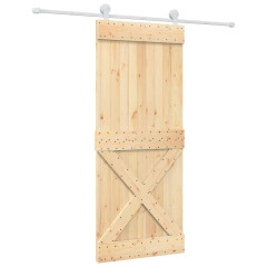 OMAXI Posuvné dveře s kováním 85 x 210 cm masivní borové dřevo 081734