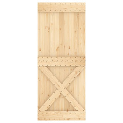 OMAXI Posuvné dveře s kováním 85 x 210 cm masivní borové dřevo 081734