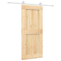 OMAXI Posuvné dveře s kováním 90 x 210 cm masivní borové dřevo 081680