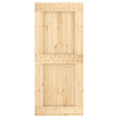 OMAXI Posuvné dveře s kováním 90 x 210 cm masivní borové dřevo 081680