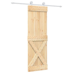 OMAXI Posuvné dveře s kováním 70 x 210 cm masivní borové dřevo 081499