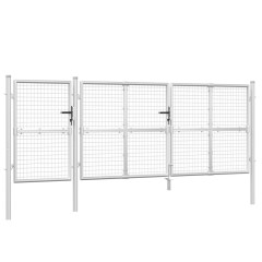 OMAXI Zahradní branka s pletivem stříbrná 400x175 cm pozinkovaná ocel 845353