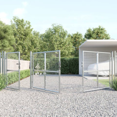 OMAXI Zahradní branka s pletivem stříbrná 400x175 cm pozinkovaná ocel 845353