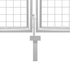 OMAXI Zahradní branka s pletivem stříbrná 400x175 cm pozinkovaná ocel 845353