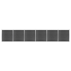OMAXI Set plotového dílce WPC 1045 x 186 cm černý 366813