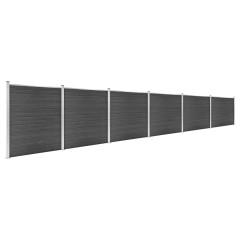 OMAXI Set plotového dílce WPC 1045 x 186 cm černý 366813