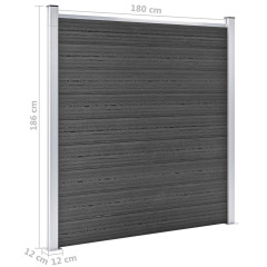 OMAXI Set plotového dílce WPC 1045 x 186 cm černý 366813