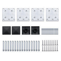 OMAXI Set plotového dílce WPC 446 x (105–186) cm černý 366868
