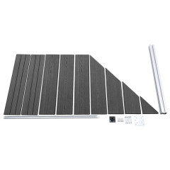OMAXI Set plotového dílce WPC 1830 x (105–186) cm černý 366943