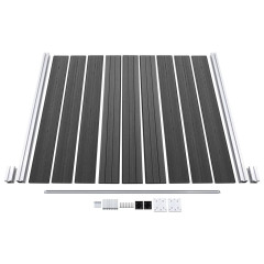 OMAXI Set plotového dílce WPC 1830 x (105–186) cm černý 366943