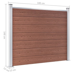 OMAXI Set plotového dílce WPC 526 x 146 cm hnědý 367001