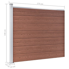 OMAXI Set plotového dílce WPC 526 x 146 cm hnědý 367001