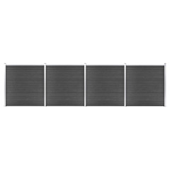 OMAXI Set plotových dílců WPC 699 x 186 cm černý 366790