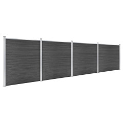 OMAXI Set plotových dílců WPC 699 x 186 cm černý 366790