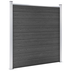 OMAXI Set plotových dílců WPC 699 x 186 cm černý 366790