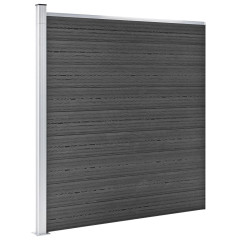 OMAXI Set plotových dílců WPC 699 x 186 cm černý 366790