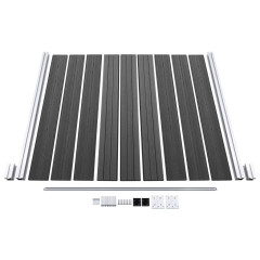 OMAXI Set plotových dílců WPC 699 x 186 cm černý 366790