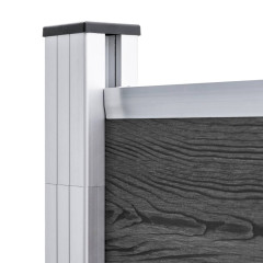 OMAXI Set plotových dílců WPC 699 x 186 cm černý 366790