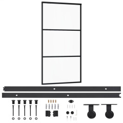 OMAXI Posuvné dveře s kováním ESG sklo a hliník 102 x 205 cm 648995