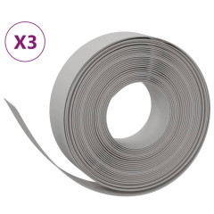 OMAXI Travní lemy 3 ks šedé 10 m 15 cm polyethylen 758202