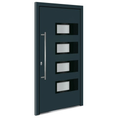 OMAXI Vchodové dveře antracitové 110 x 210 cm hliník a PVC 777234