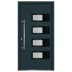 OMAXI Vchodové dveře antracitové 110 x 210 cm hliník a PVC 777234
