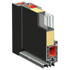 OMAXI Vchodové dveře antracitové 110 x 210 cm hliník a PVC 777234