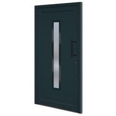 OMAXI Vchodové dveře antracitové 108 x 200 cm PVC 777425